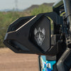 Cuero Race UTV Side Mirror mounted on a Can-Am Maverick X3 UTV roll cage