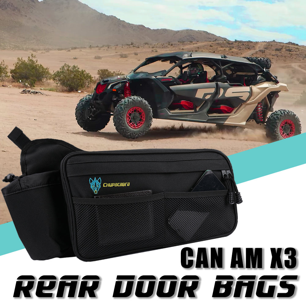 thumbnail image 2 of Chupacabra Offroad Can Am X3 Rear Door Bags – Water-Resistant Storage For Maverick X3 2017-2021 – Set Of 2 With Drink Holder 2 of 9